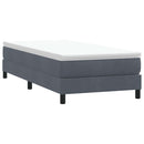 vidaXL sötétszürke bársony rugós ágy matrac nélkül 80x210 cm