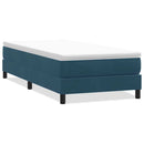 vidaXL sötétkék bársony rugós ágy matrac nélkül 80x210 cm