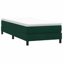 vidaXL sötétzöld bársony rugós ágy matrac nélkül 90x210 cm