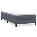 vidaXL sötétszürke bársony rugós ágy matrac nélkül 100x210 cm