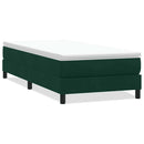 vidaXL sötétzöld bársony rugós ágy matrac nélkül 100x210 cm