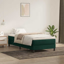 vidaXL sötétzöld bársony rugós ágy matrac nélkül 100x210 cm