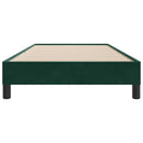 vidaXL sötétzöld bársony rugós ágy matrac nélkül 100x210 cm