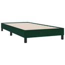 vidaXL sötétzöld bársony rugós ágy matrac nélkül 100x210 cm