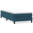 vidaXL sötétkék bársony rugós ágy matrac nélkül 100x210 cm