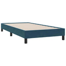 vidaXL sötétkék bársony rugós ágy matrac nélkül 100x210 cm