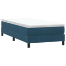 vidaXL sötétkék bársony rugós ágy matrac nélkül 100x210 cm