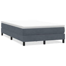 vidaXL sötétszürke bársony rugós ágy matrac nélkül 120x210 cm