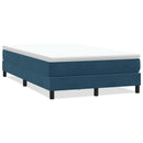 vidaXL sötétkék bársony rugós ágy matrac nélkül 120x210 cm