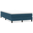 vidaXL sötétkék bársony rugós ágy matrac nélkül 120x210 cm