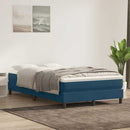 vidaXL sötétkék bársony rugós ágy matrac nélkül 120x210 cm