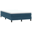 vidaXL sötétkék bársony rugós ágy matrac nélkül 120x210 cm