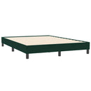 vidaXL sötétzöld bársony rugós ágy matrac nélkül 140x210 cm