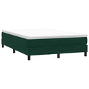 vidaXL sötétzöld bársony rugós ágy matrac nélkül 140x210 cm