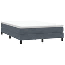 vidaXL sötétszürke bársony rugós ágy matrac nélkül 160x210 cm