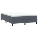 vidaXL sötétszürke bársony rugós ágy matrac nélkül 160x210 cm
