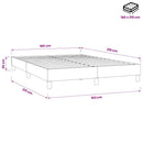 vidaXL fekete bársony rugós ágy matrac nélkül 160x210 cm