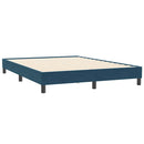 vidaXL sötétkék bársony rugós ágy matrac nélkül 160x210 cm