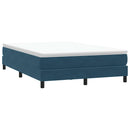 vidaXL sötétkék bársony rugós ágy matrac nélkül 160x210 cm