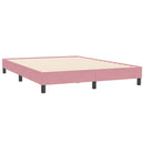 vidaXL rózsaszín bársony rugós ágy matrac nélkül 160x210 cm