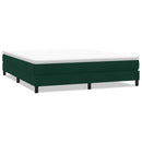 vidaXL sötétzöld bársony rugós ágy matrac nélkül 180x210 cm