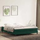 vidaXL sötétzöld bársony rugós ágy matrac nélkül 180x210 cm