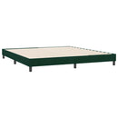 vidaXL sötétzöld bársony rugós ágy matrac nélkül 180x210 cm