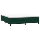 vidaXL sötétzöld bársony rugós ágy matrac nélkül 180x210 cm