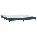 vidaXL sötétkék bársony rugós ágy matrac nélkül 180x210 cm