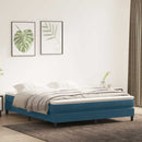 vidaXL sötétkék bársony rugós ágy matrac nélkül 180x210 cm