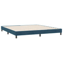 vidaXL sötétkék bársony rugós ágy matrac nélkül 180x210 cm