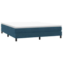 vidaXL sötétkék bársony rugós ágy matrac nélkül 180x210 cm
