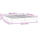 vidaXL világosszürke bársony rugós ágy matrac nélkül 200x210 cm