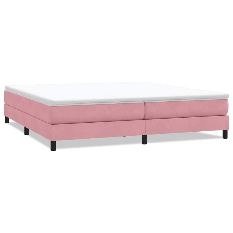vidaXL rózsaszín bársony rugós ágy matrac nélkül 200x210 cm