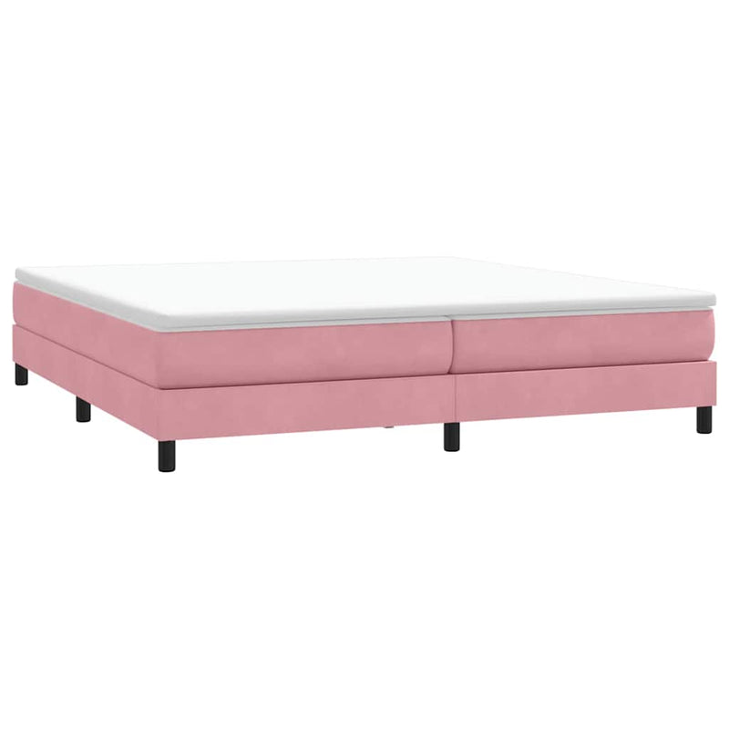 vidaXL rózsaszín bársony rugós ágy matrac nélkül 200x210 cm