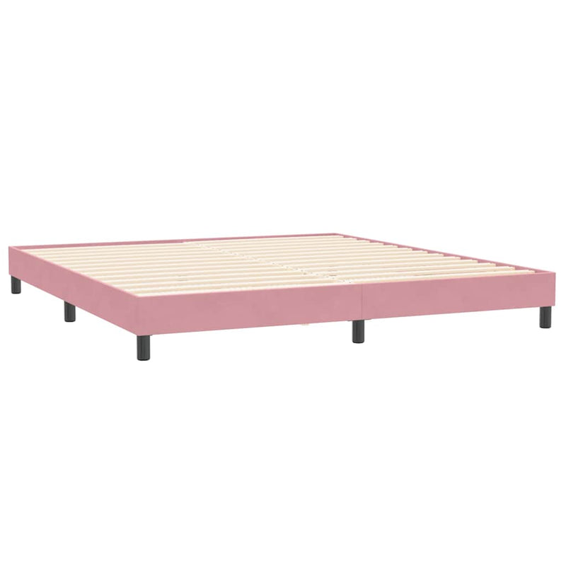 vidaXL rózsaszín bársony rugós ágy matrac nélkül 200x210 cm