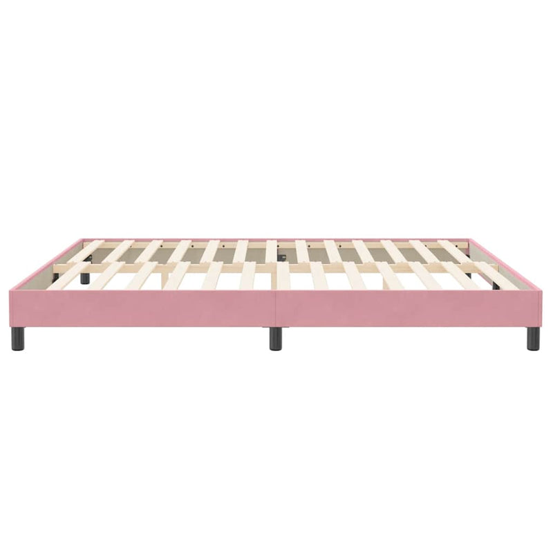 vidaXL rózsaszín bársony rugós ágy matrac nélkül 200x210 cm