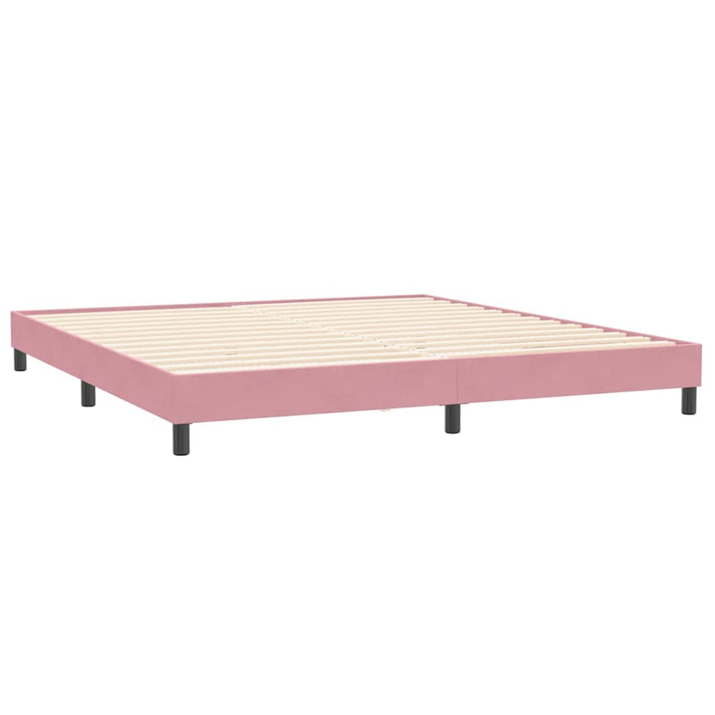vidaXL rózsaszín bársony rugós ágy matrac nélkül 200x210 cm