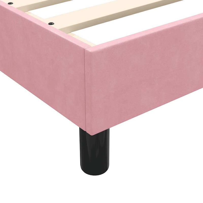 vidaXL rózsaszín bársony rugós ágy matrac nélkül 200x210 cm