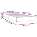 vidaXL világosszürke bársony rugós ágy matrac nélkül 80x220 cm