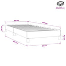 vidaXL világosszürke bársony rugós ágy matrac nélkül 80x220 cm