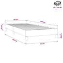 vidaXL sötétszürke bársony rugós ágy matrac nélkül 80x220 cm