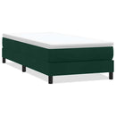 vidaXL sötétzöld bársony rugós ágy matrac nélkül 80x220 cm