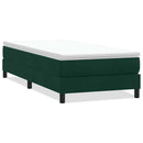 vidaXL sötétzöld bársony rugós ágy matrac nélkül 80x220 cm