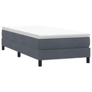 vidaXL sötétszürke bársony rugós ágy matrac nélkül 90x220 cm
