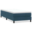 vidaXL sötétkék bársony rugós ágy matrac nélkül 90x220 cm