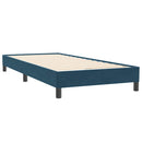 vidaXL sötétkék bársony rugós ágy matrac nélkül 90x220 cm