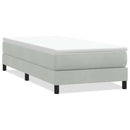 vidaXL világosszürke bársony rugós ágy matrac nélkül 100x220 cm