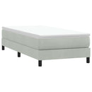 vidaXL világosszürke bársony rugós ágy matrac nélkül 100x220 cm