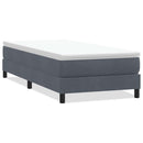 vidaXL sötétszürke bársony rugós ágy matrac nélkül 100x220 cm